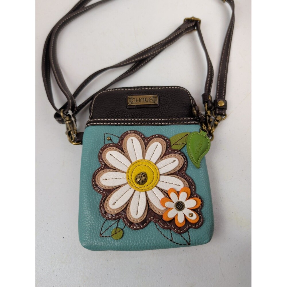 Chala Flower And Ladybug Crossbody Shoulder Handbag Convertible